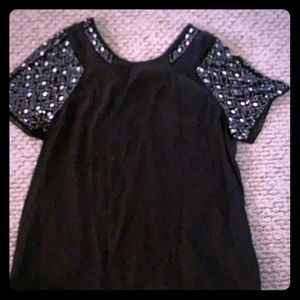 Rebecca Taylor Washable silk and  sequenced top